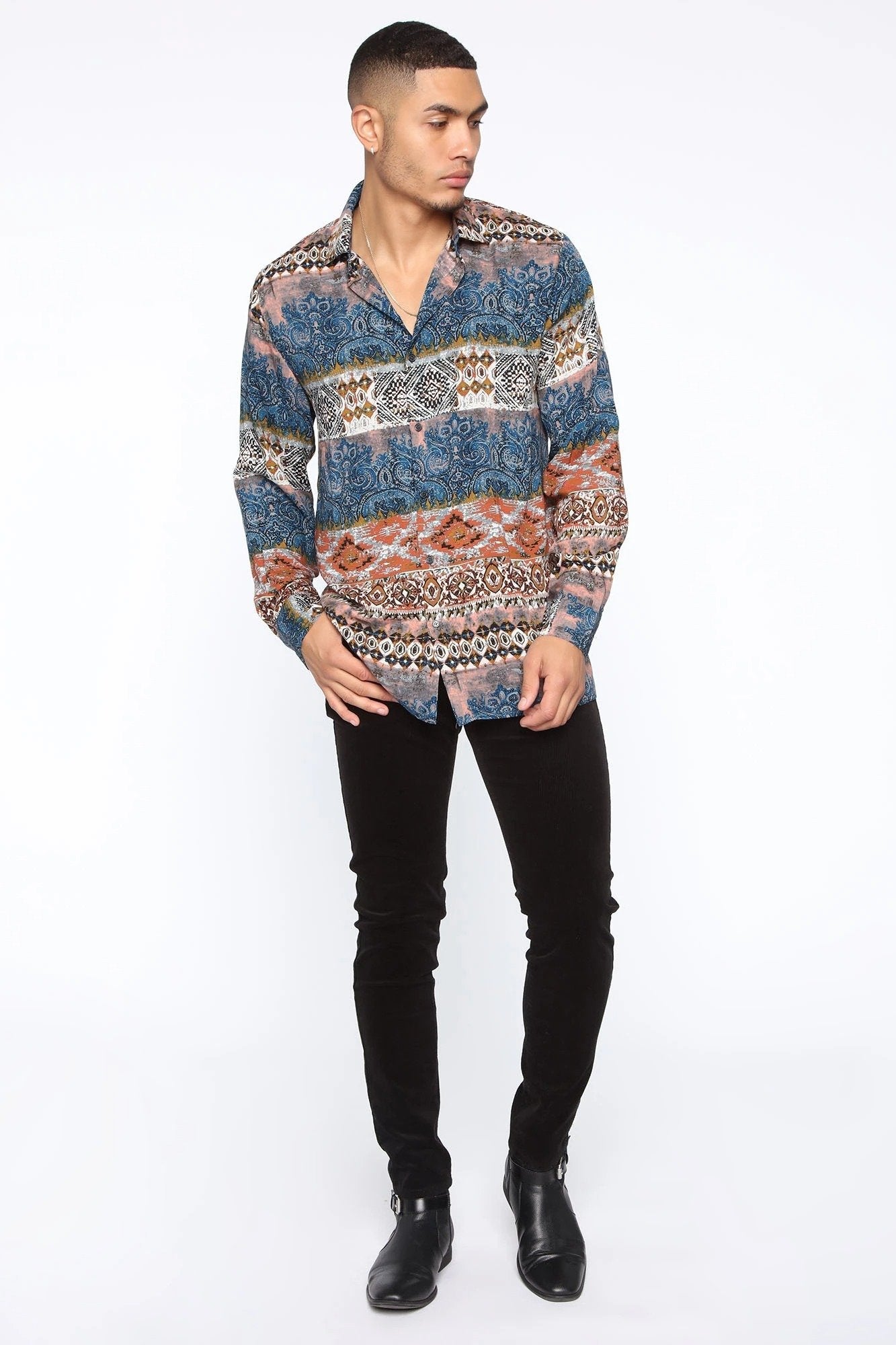 Abstract Print Long Sleeve Shirt
