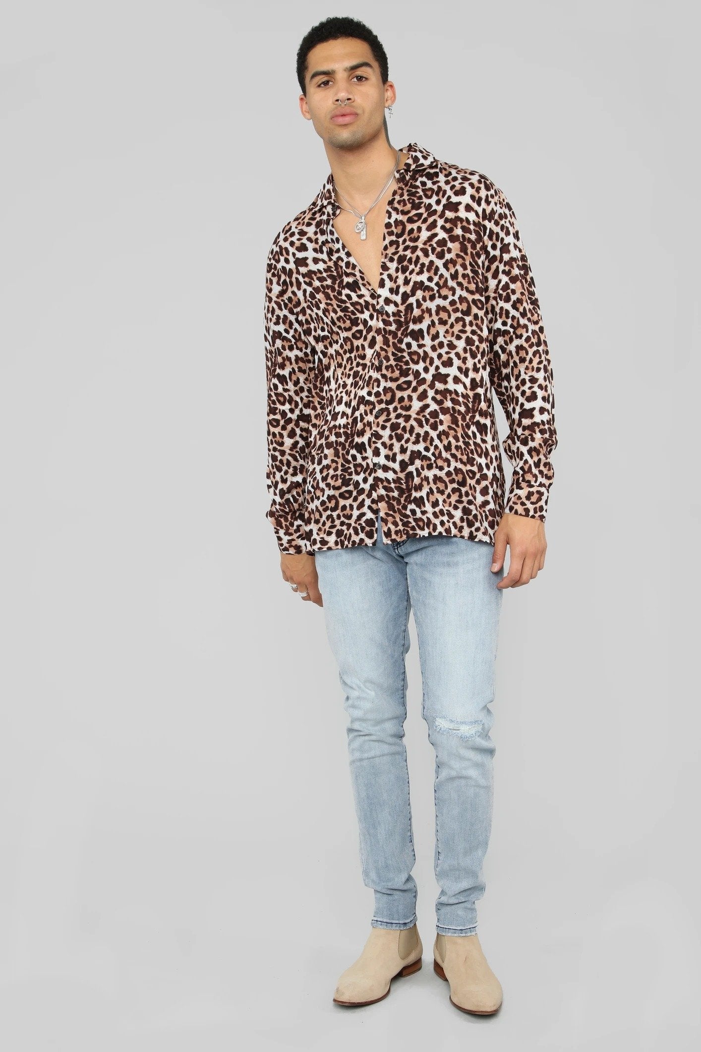 Animal Print Long Sleeve Shirt