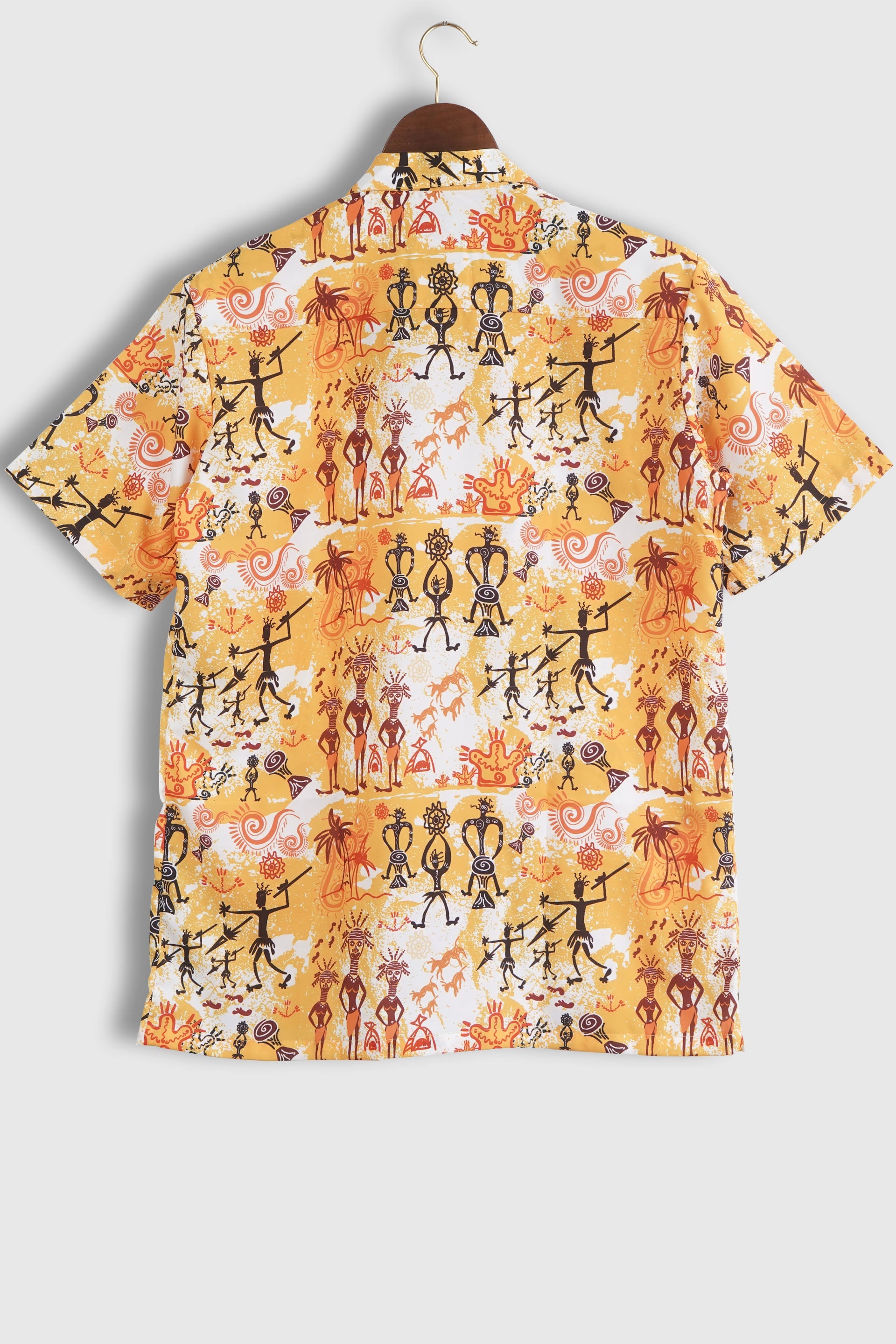 Cuban Style African Ethnic Tribal Mens Printed Shirt by Black Jack