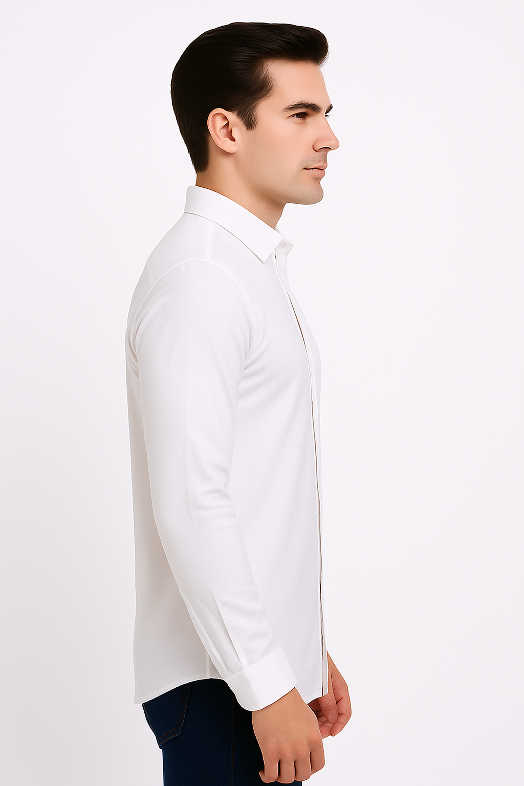 White Formal Shirt for Men – 100% Pure Cotton | Premium Slim Fit by Brand Black Jack