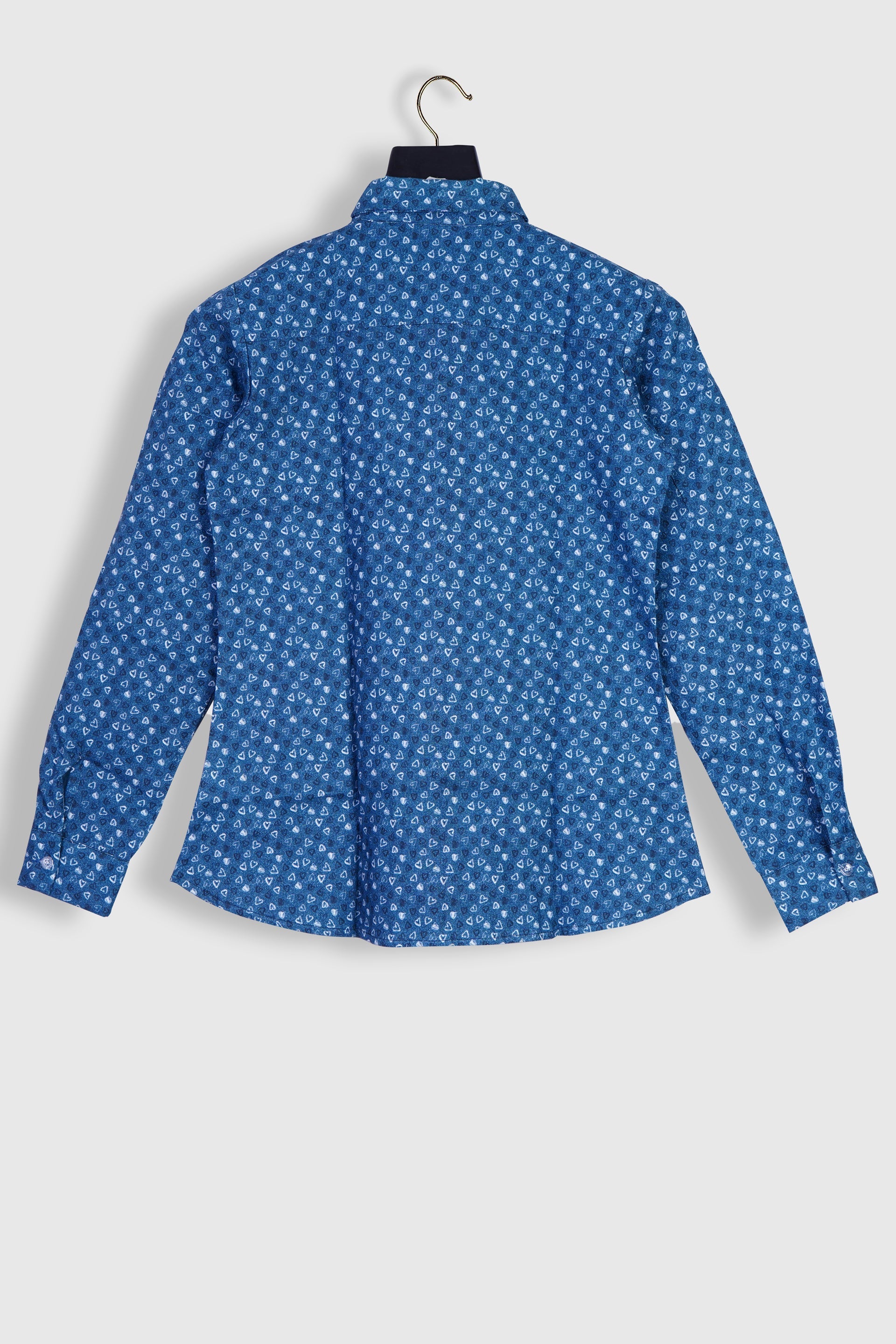 Denim Seamless pattern, Jeans hearts. Blue jeans cloth. Valentine's Day Linen Shirt By Brand Black Jack