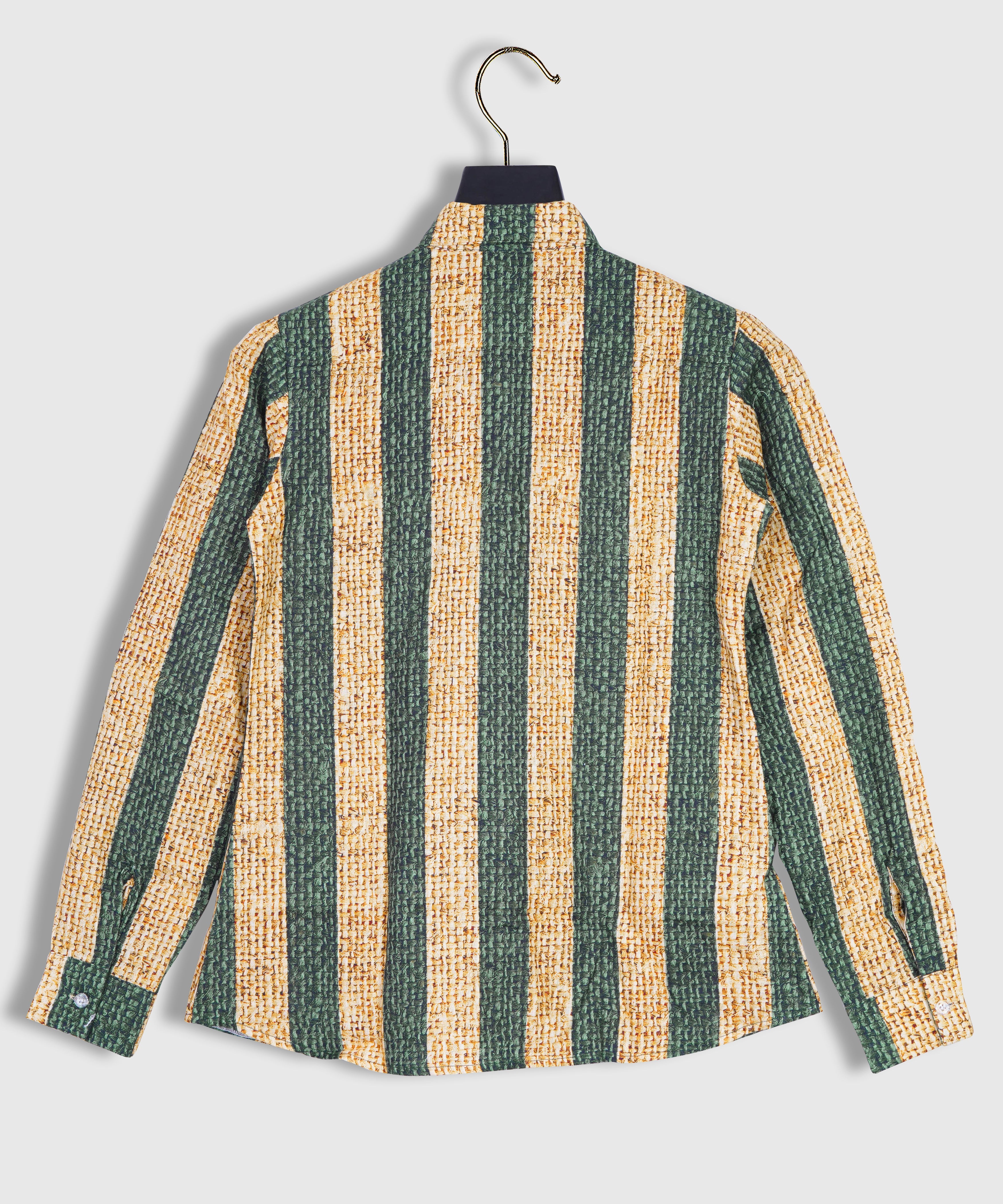 Burlap Sack Textured Abstract Geometric Stripes Seamless Pattern Realistic Sackcloth Fabric Look Perfect for Allover Natural Prints Petrol Green Tones Linen Printed Shirt By Brand Black Jack
