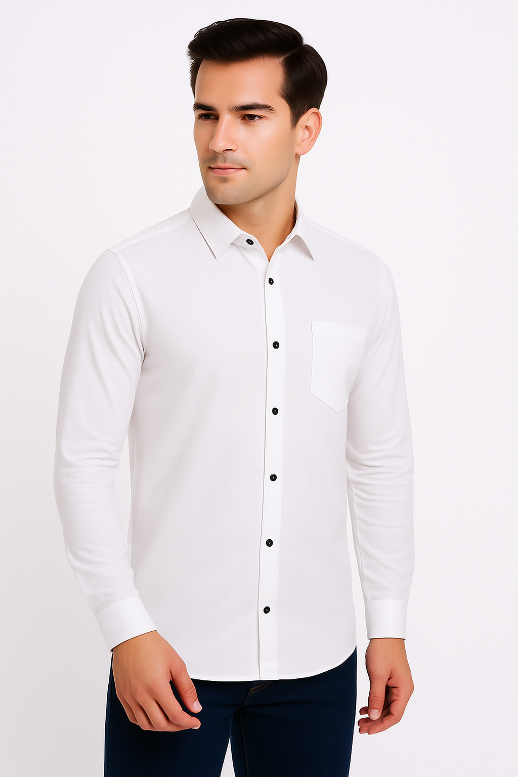 White Formal Shirt for Men – 100% Pure Cotton | Premium Slim Fit by Brand Black Jack
