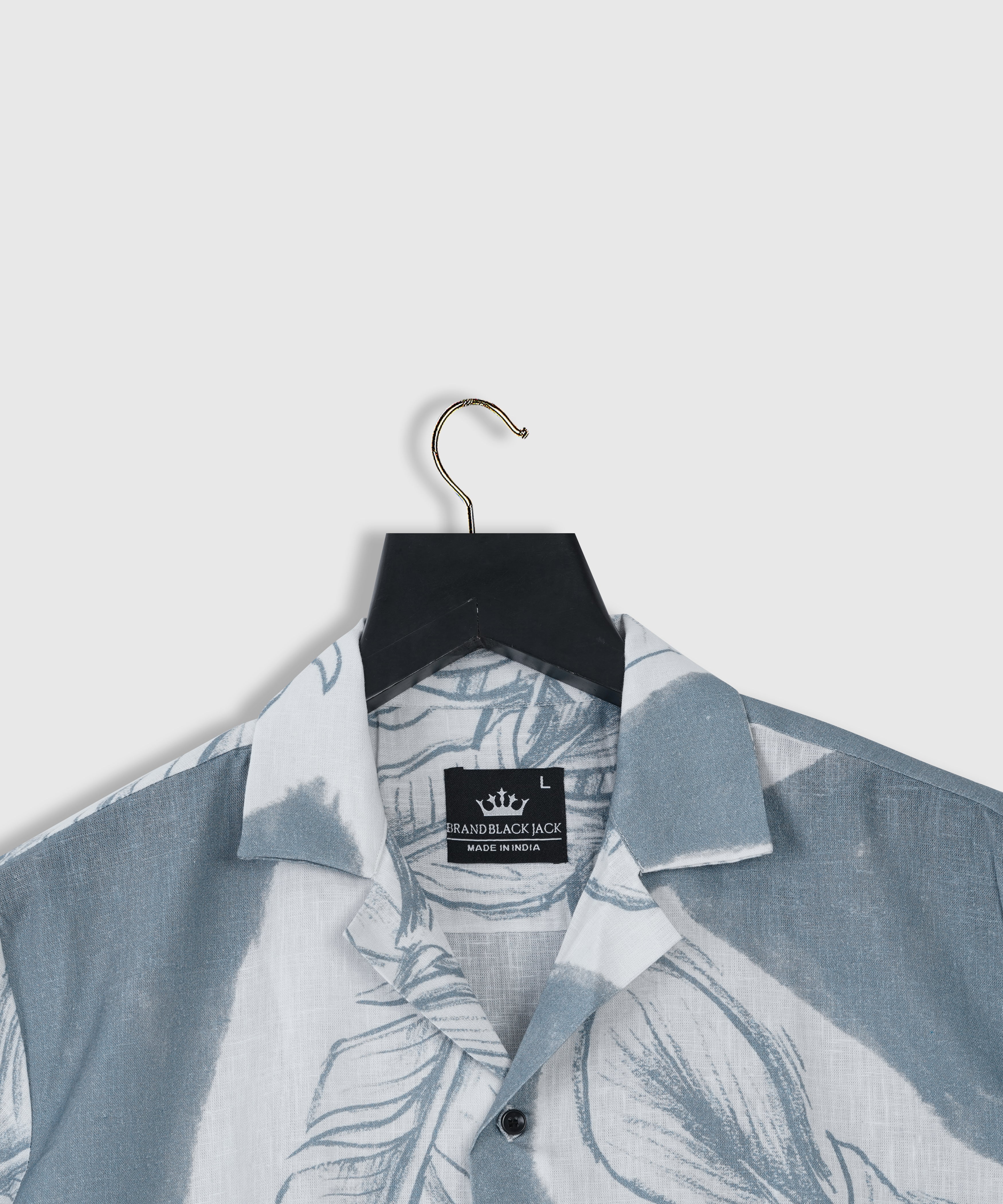 Linen Cuban Leaf nature design presentation Unique Good Moodbord Printed Shirt By Brand Black Jack