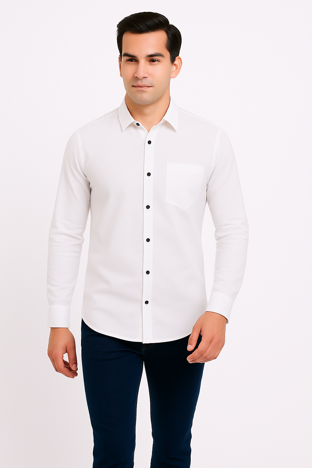 White Formal Shirt for Men – 100% Pure Cotton | Premium Slim Fit by Brand Black Jack