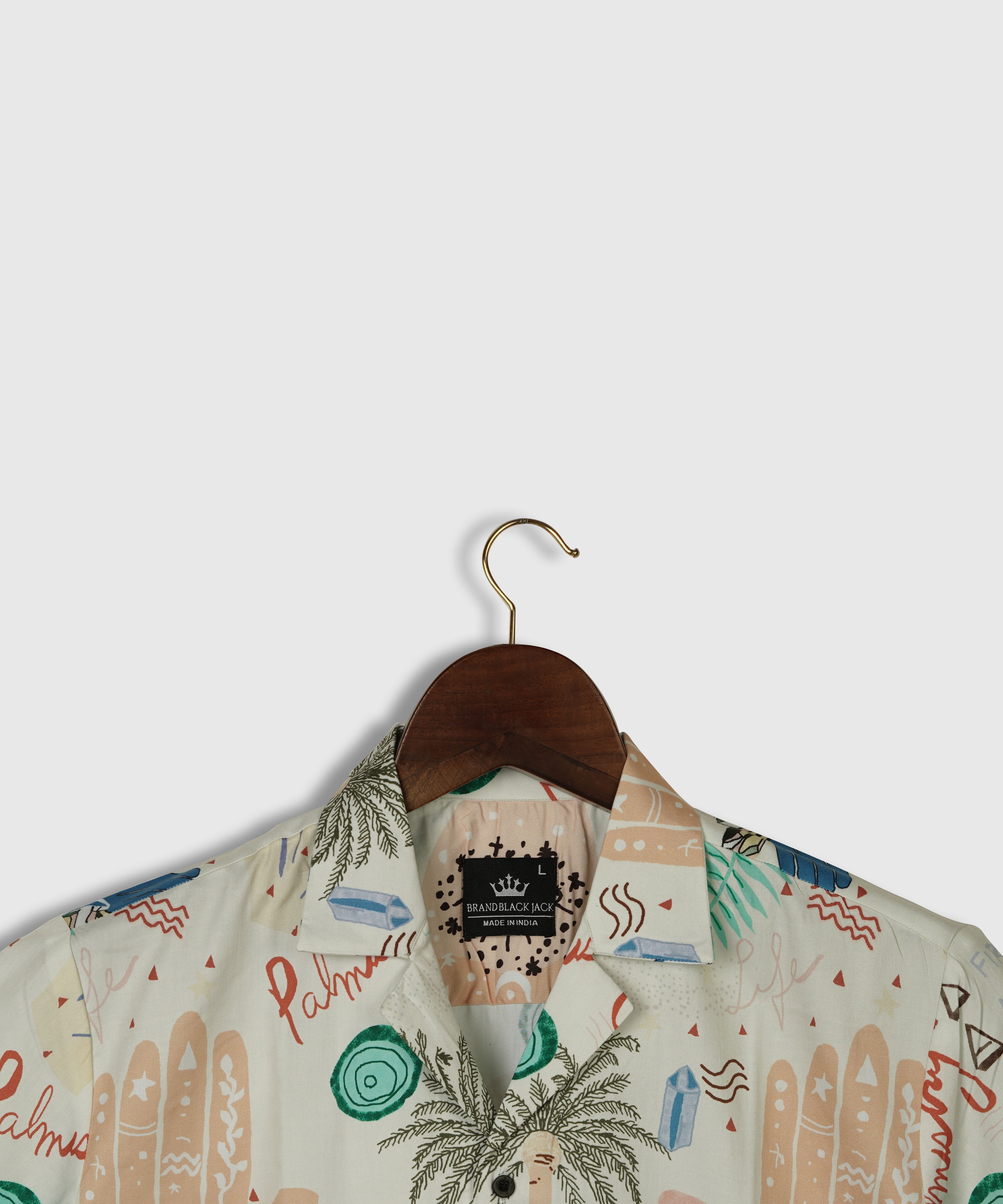 Hand Printed Real Premium Cotton Shirt By Brand Black Jack