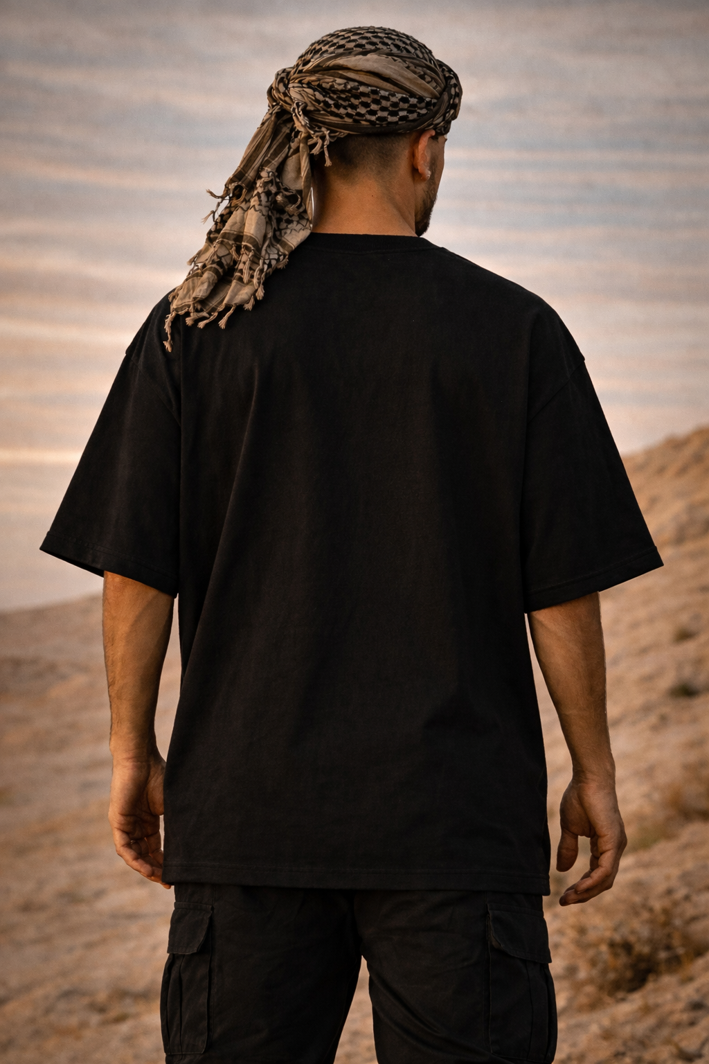 Men’s Black Oversized Drop Shoulder T-Shirt – Summer Nomad Edition