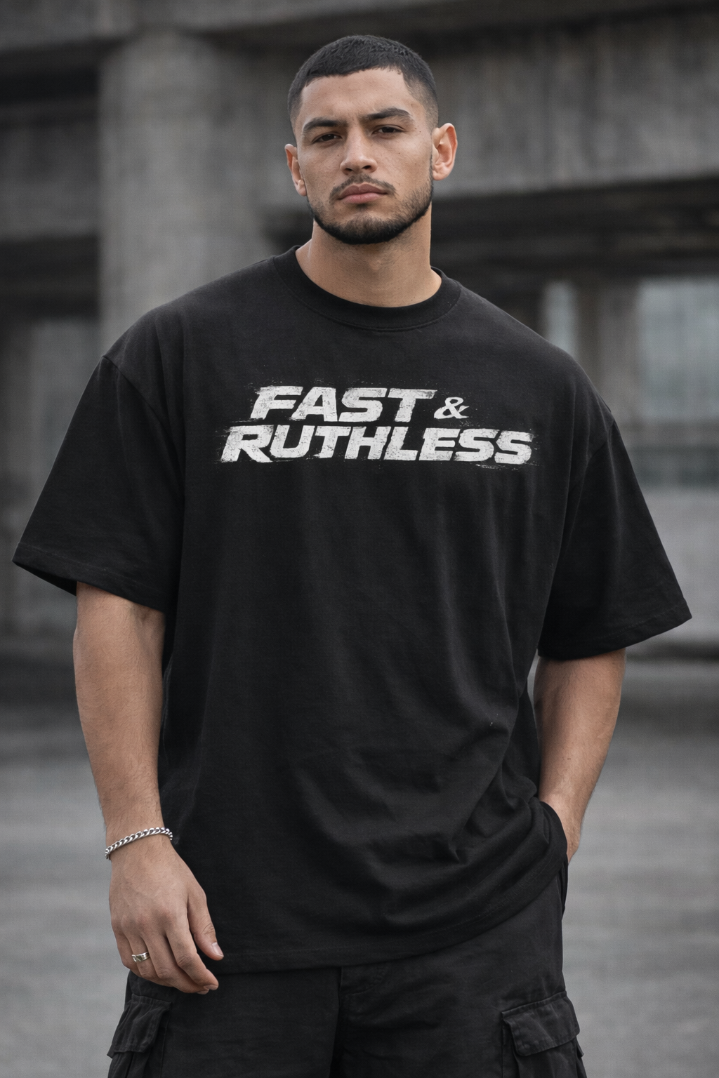 Fast & Ruthless Oversized Streetwear T-Shirt – Black
