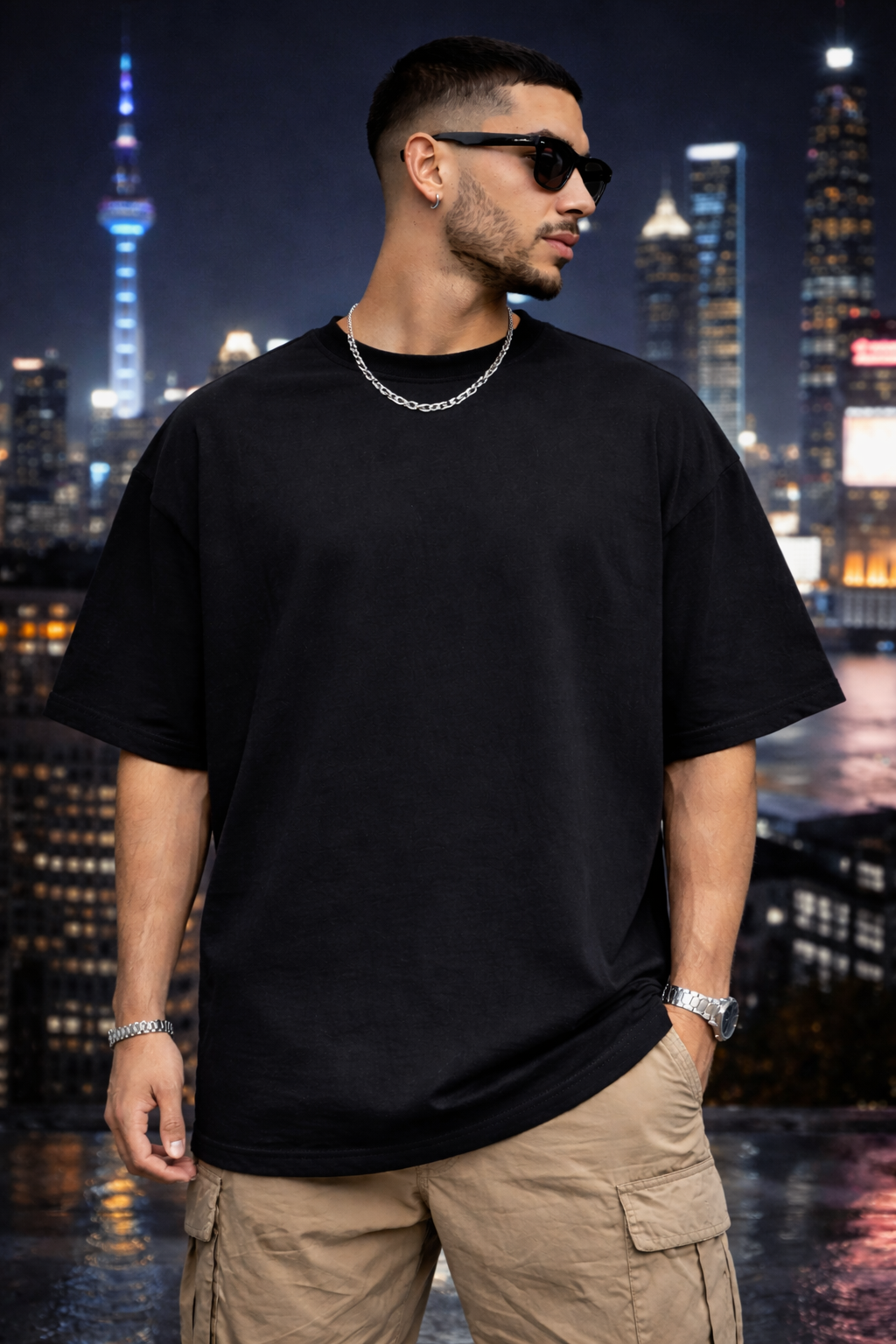 Black Jack High Back Wolf Oversized T-Shirt