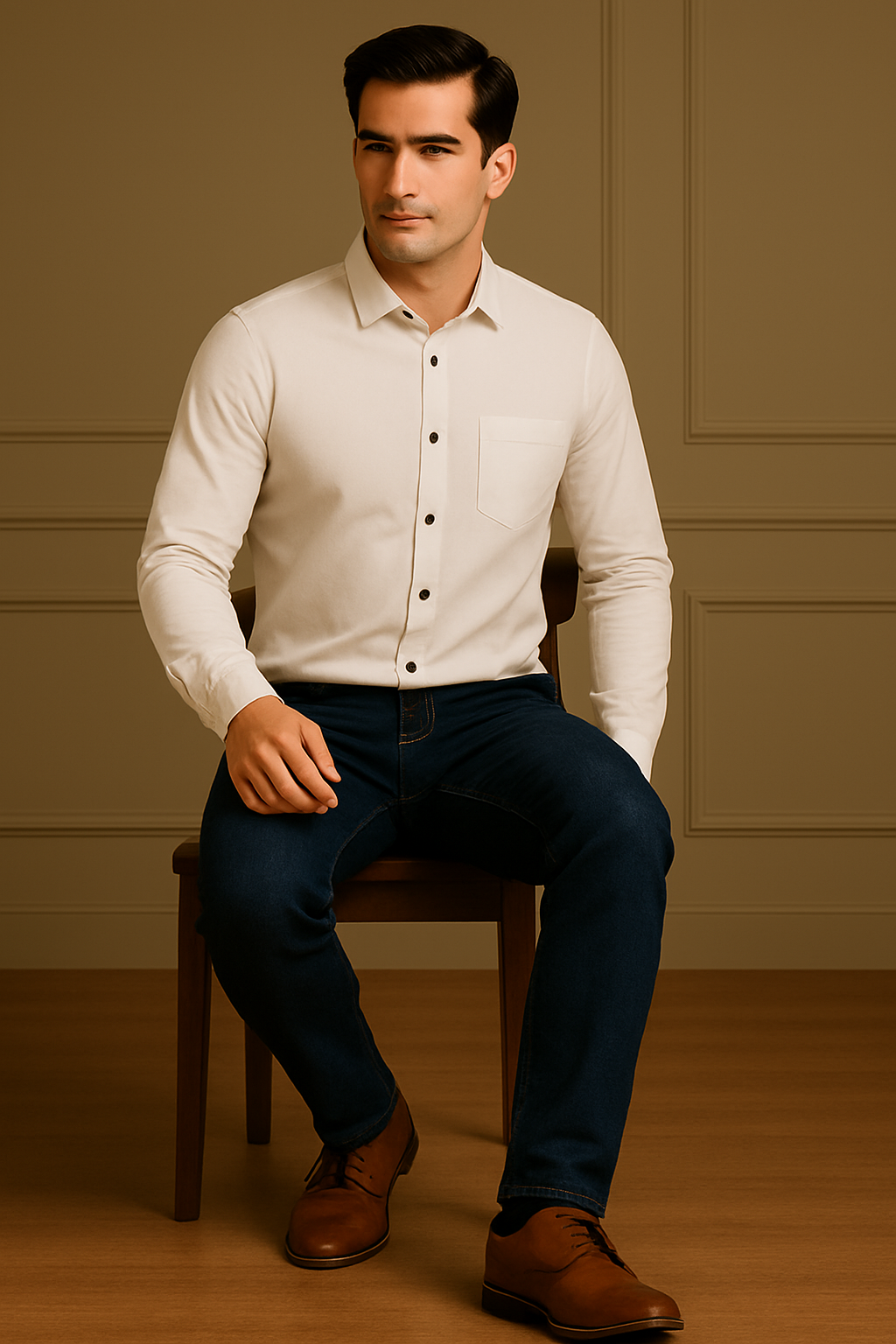 White Formal Shirt for Men – 100% Pure Cotton | Premium Slim Fit by Brand Black Jack