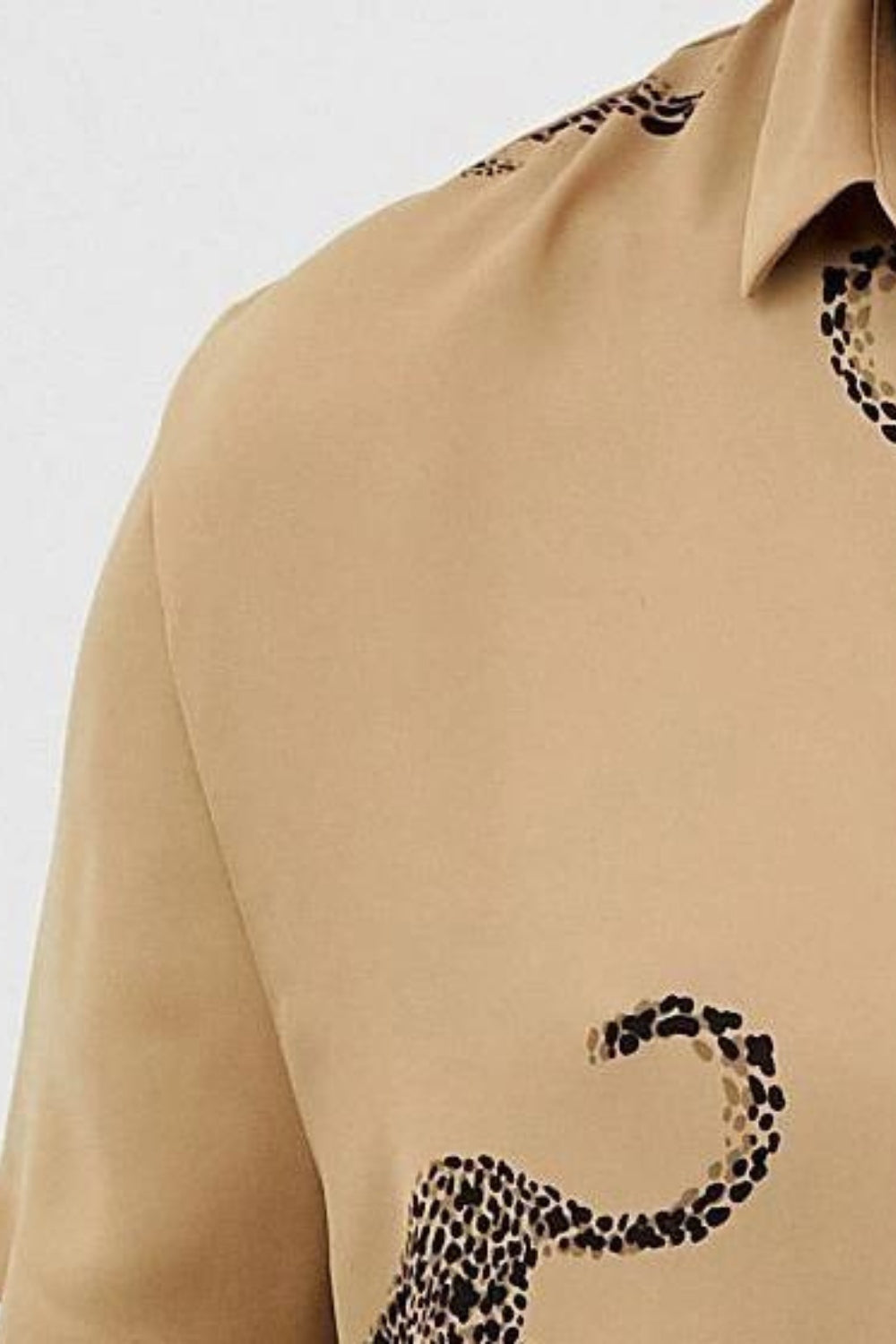 Mens Premium Cotton Leopard Print Shirt By Brand Black Jack