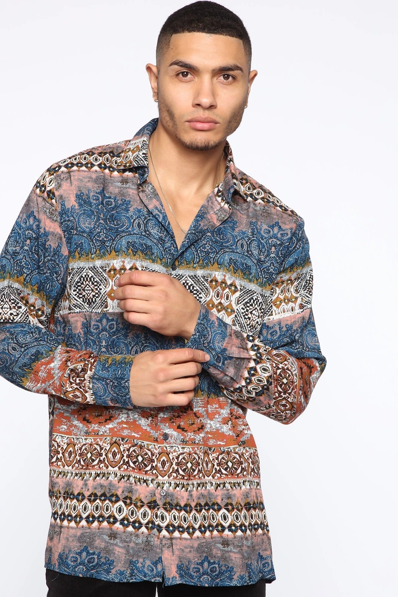 Abstract Print Long Sleeve Shirt