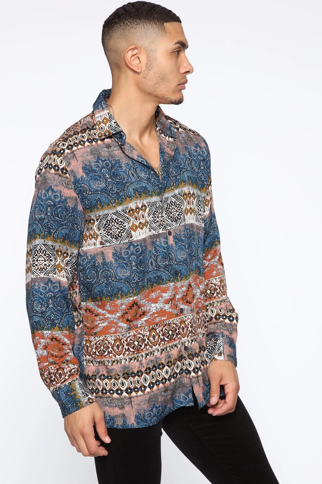 Abstract Print Long Sleeve Shirt