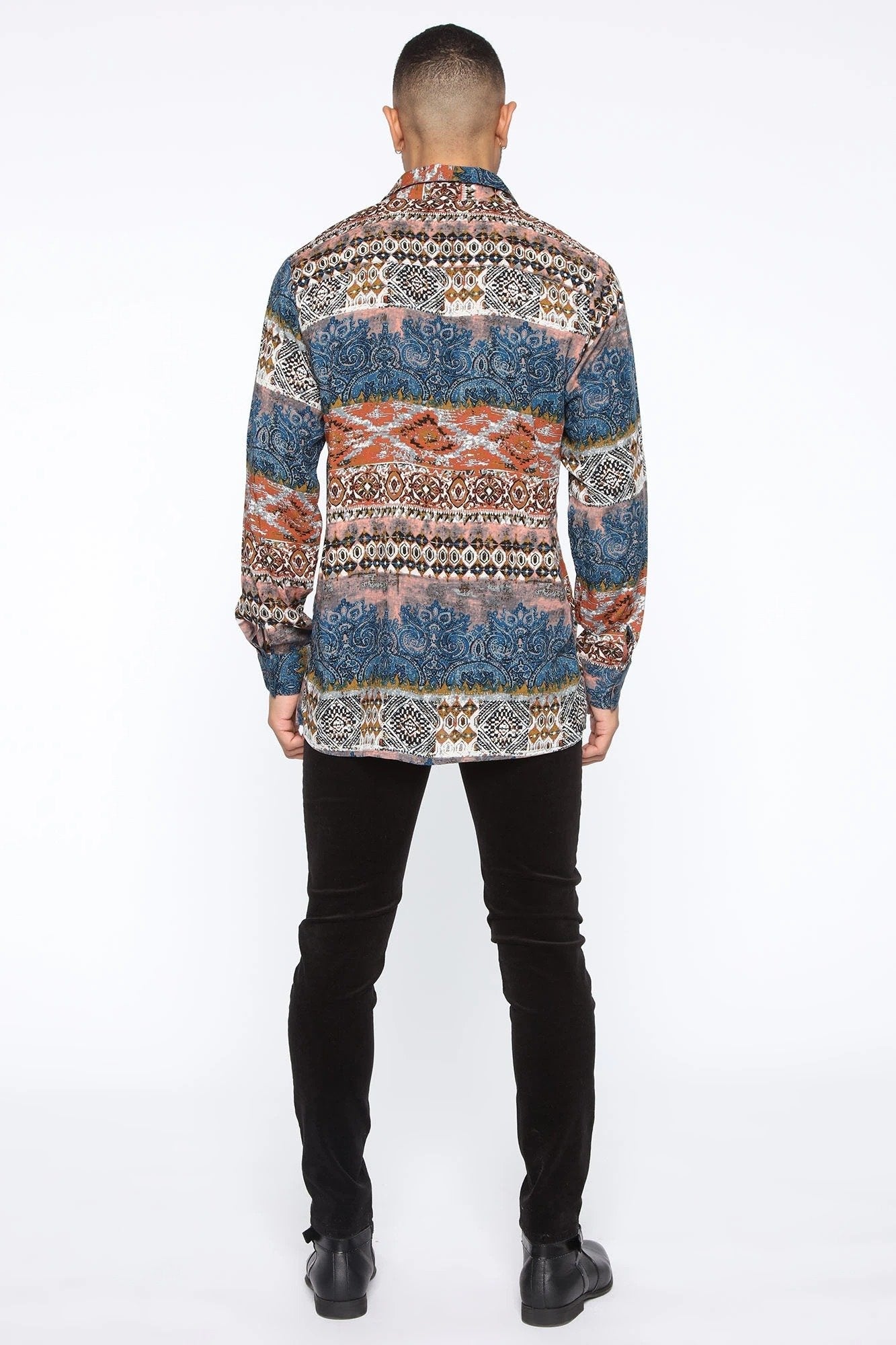 Abstract Print Long Sleeve Shirt