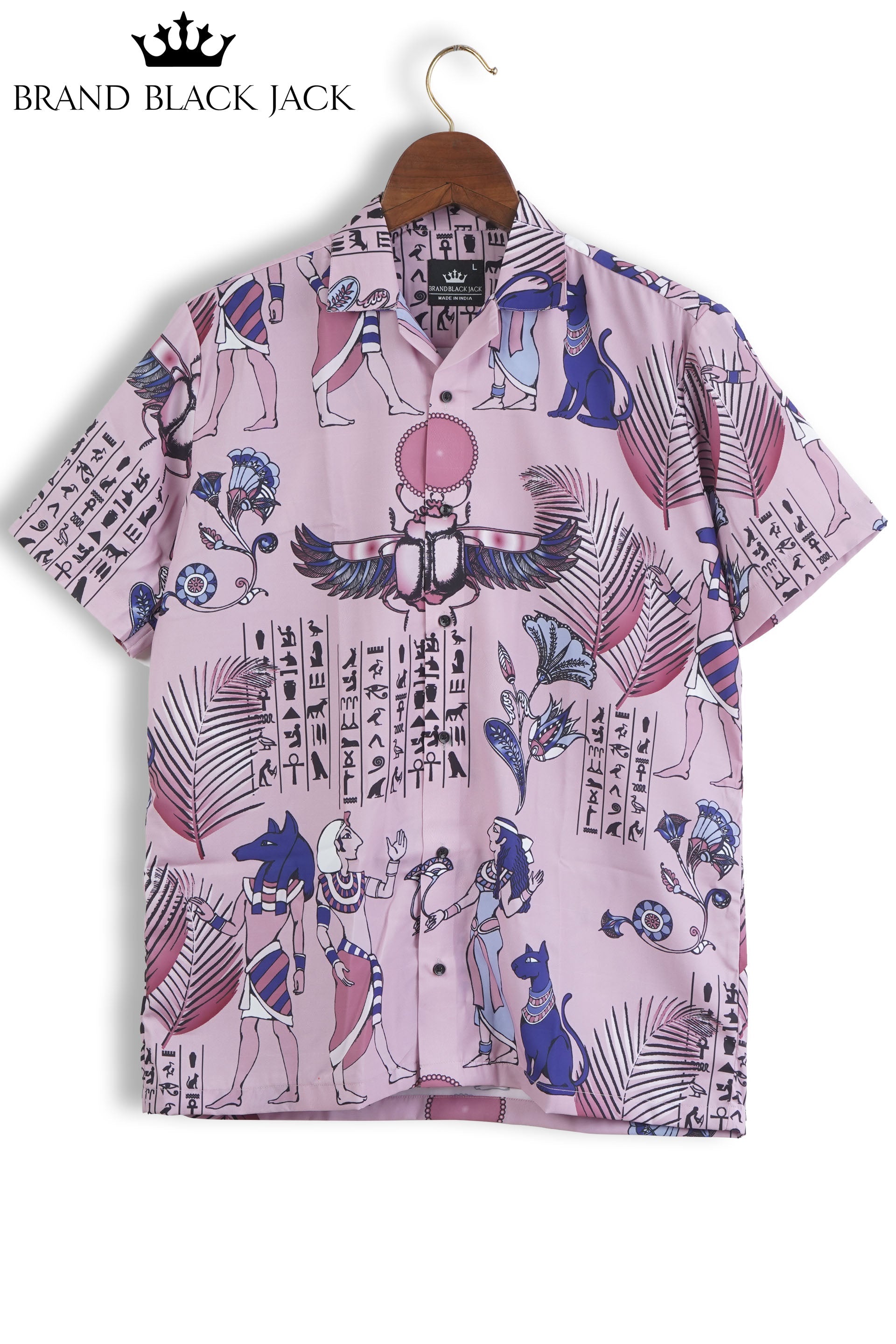 Ancient Egyptian Motifs Printed Mens Shirt by Black Jack