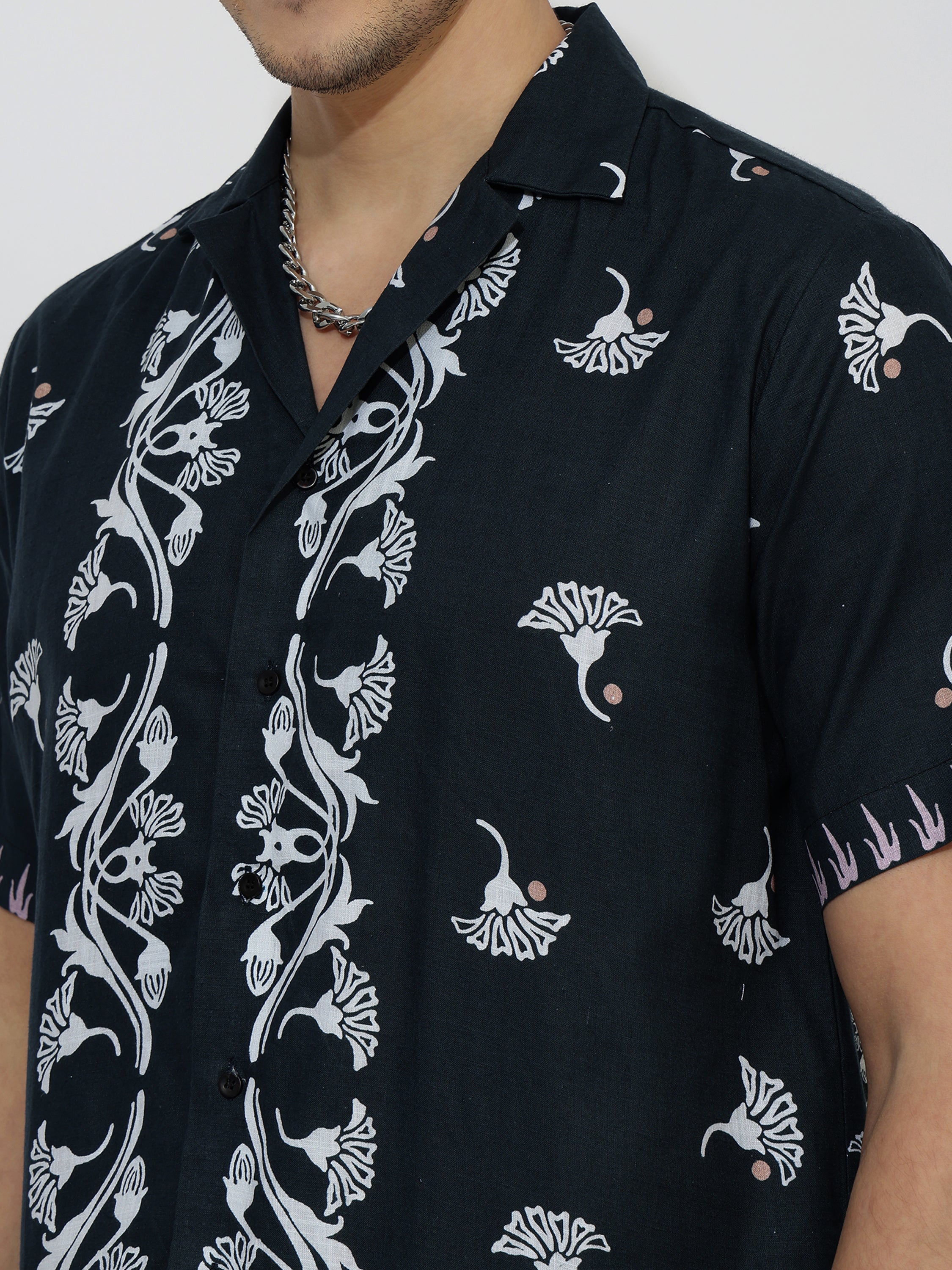 Crocodile Linen Men's Shorts Co-Ord Set by Brand Black Jack