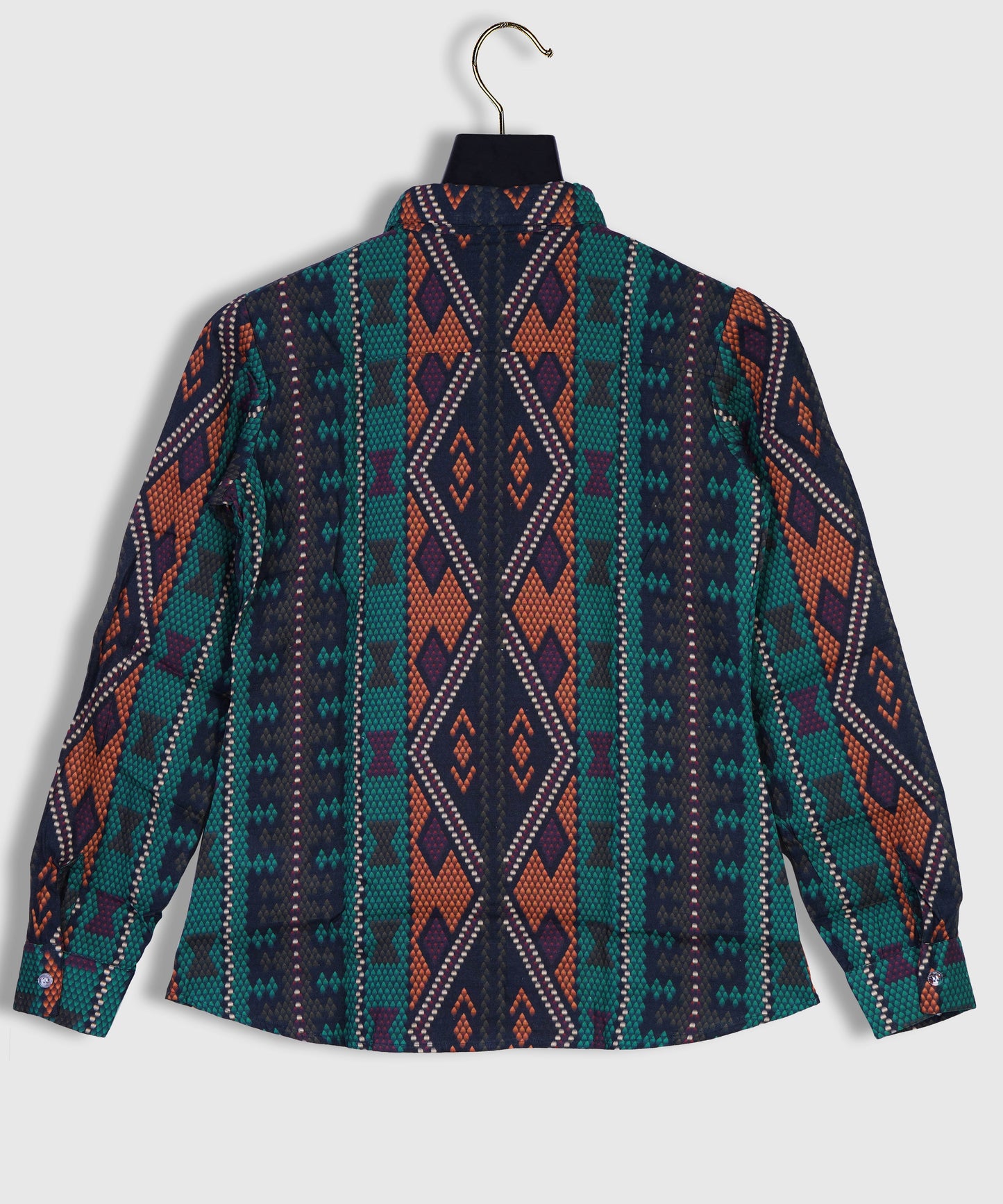 Linen  Al-Sadu embroidery bright, multicolor oriental ornaments Full Sleeve Printed Shirt By Brand Black Jack