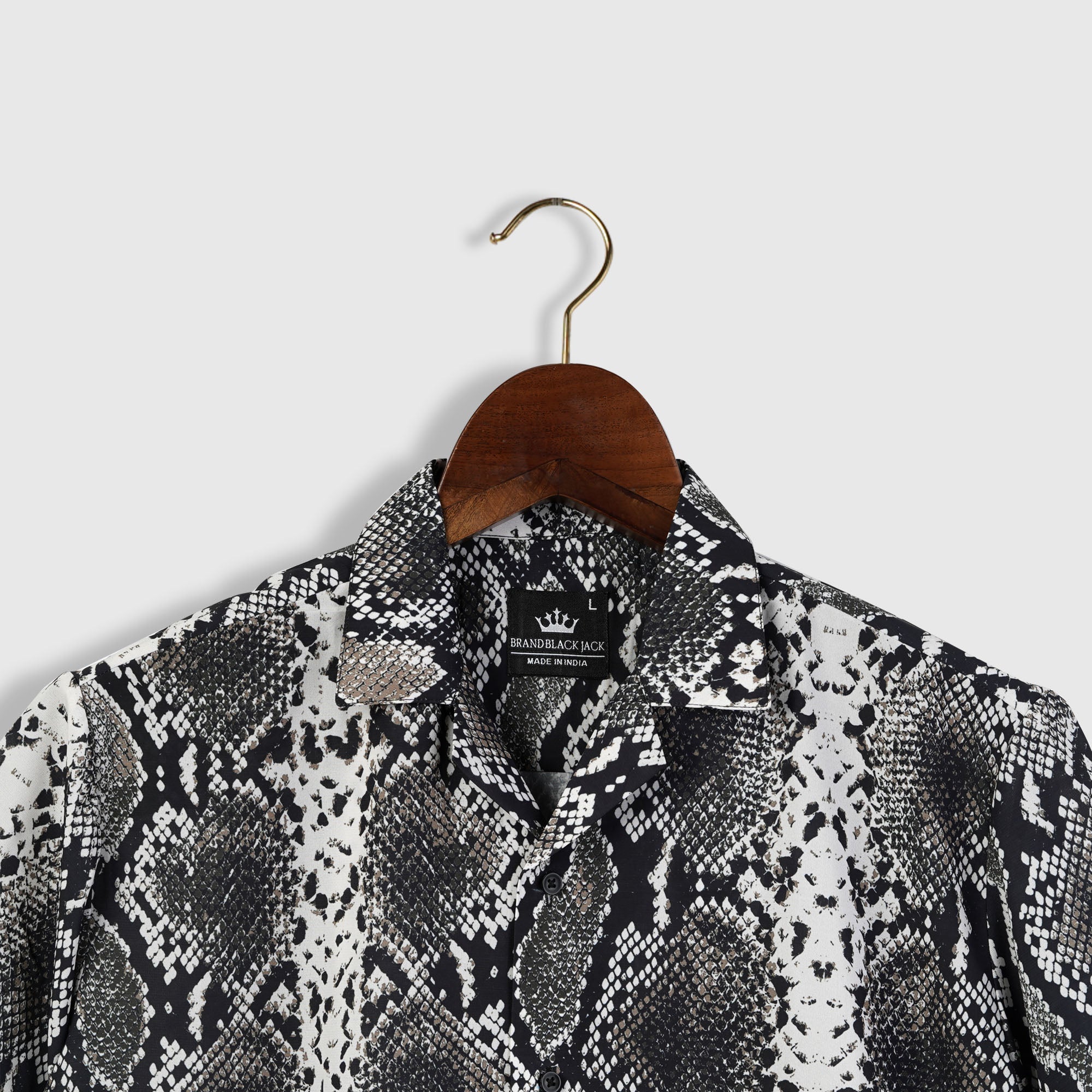 Cuban Style Snake Pattern Mens Printed Shirt by Black Jack