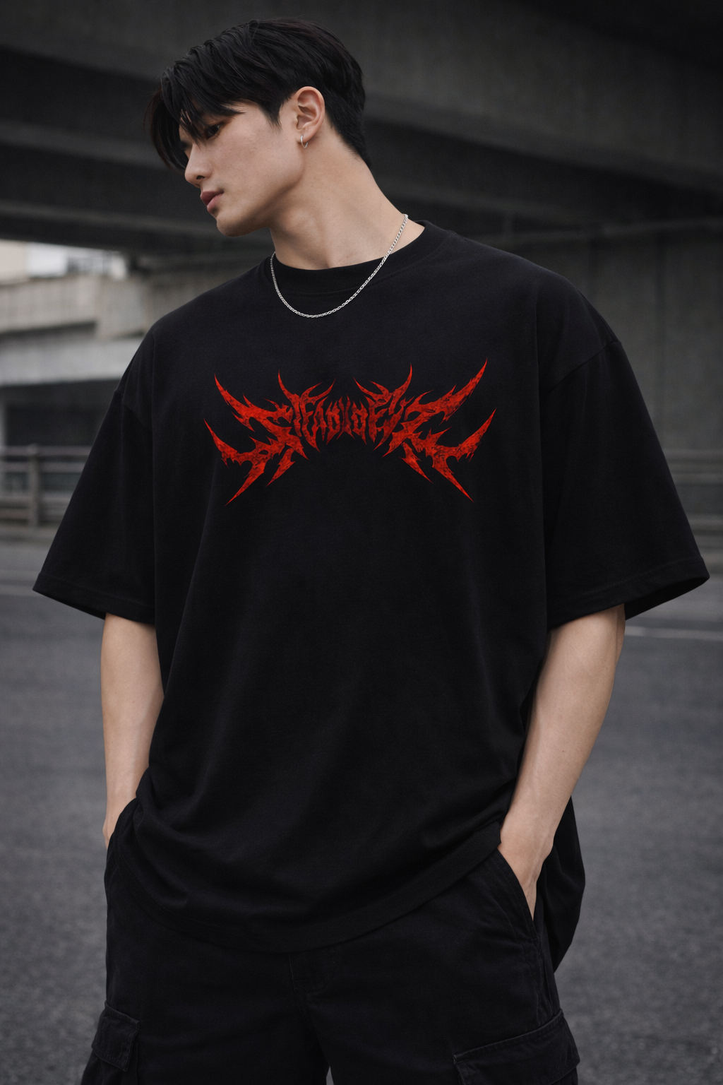 Baki Oversized T-Shirt – Drop Shoulder Black