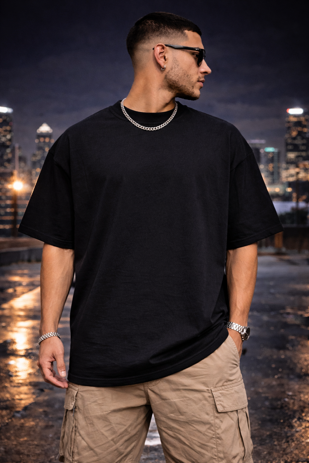 Black Jack Born To Rule Wolf Crown Oversized T-Shirt