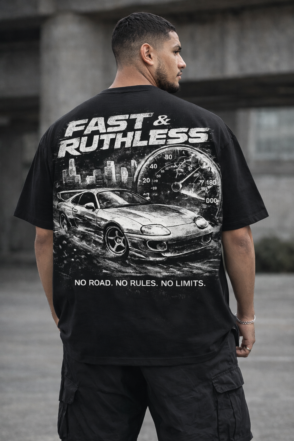 Fast & Ruthless Oversized Streetwear T-Shirt – Black