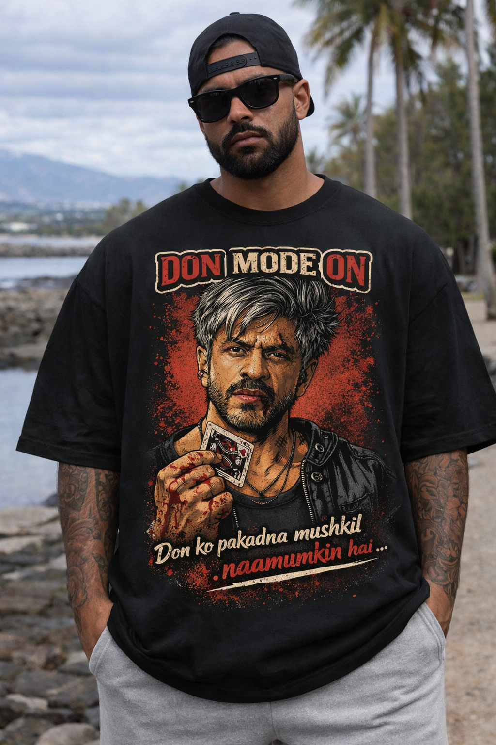 Don Mode On – Dark Streetwear Graphic Oversized T-Shirt for Men