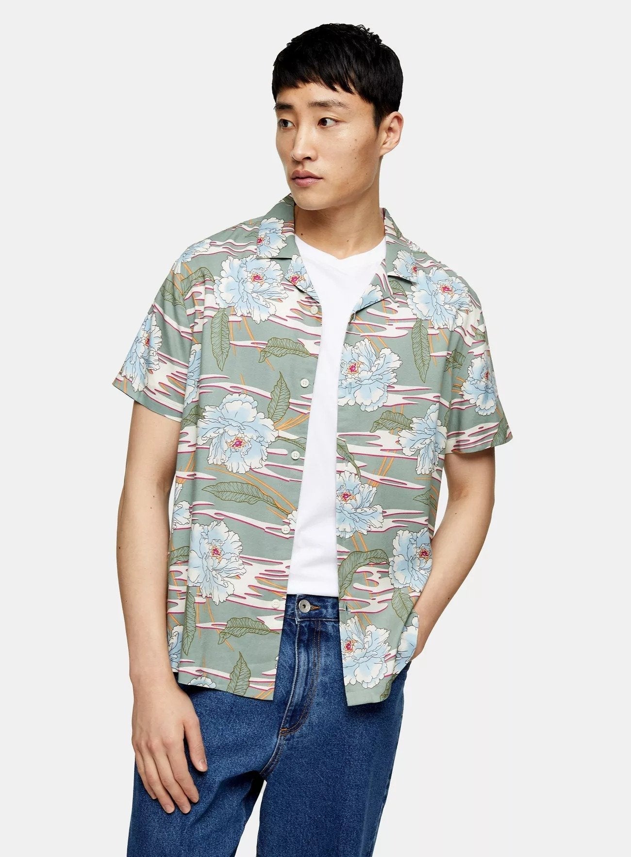 Jade Green Hawaiian Revere Shirt