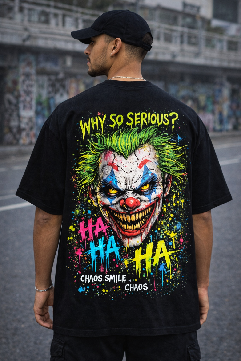 Why So Serious Joker Oversized Streetwear T-Shirt – Chaos Smile Graphic Tee