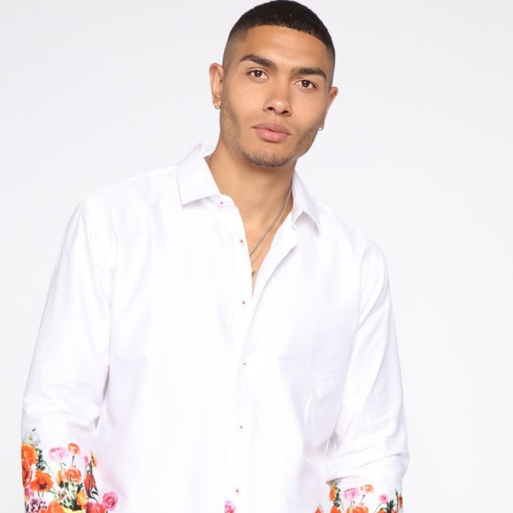 Men's Printed Sorrel Long Sleeve Woven Top Shirt