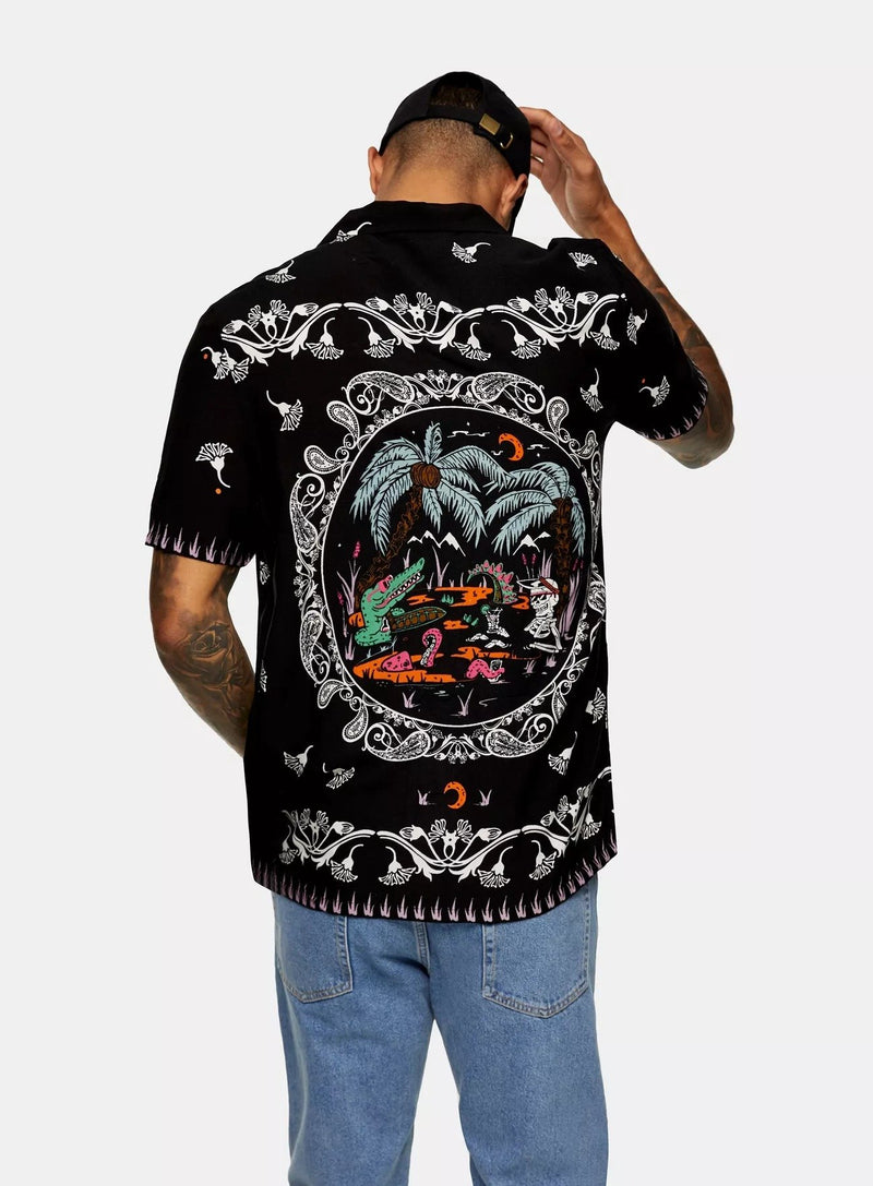Crocodile Print Revers Shirt By Black Jack