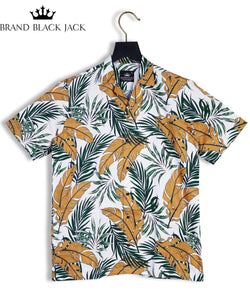 Pure Cotton Leaf Printed Multi Color Shirt For Man By Brand Black Jack