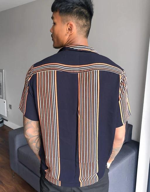 Relaxed Fit Retro Strip Shirt