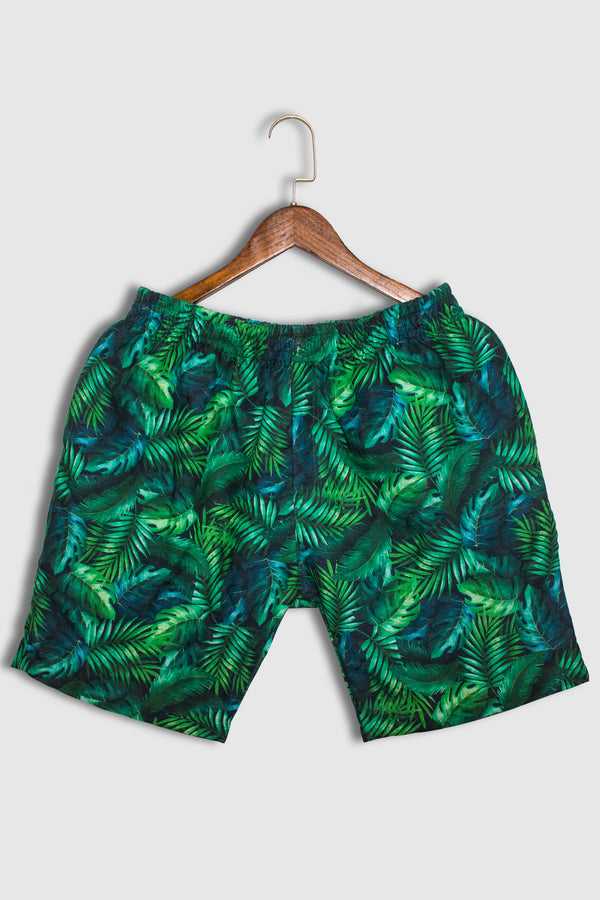 Linen Create Unique and Beautiful Leaf Seamless Patterns Mens Shorts By Brand Black Jack