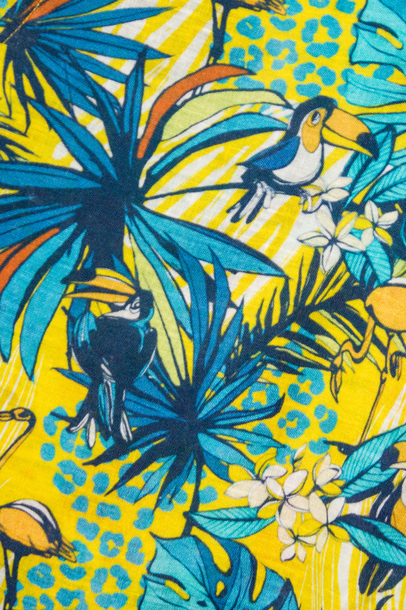 Linen Leaf-Bird and Flamigo Unique Design Print For Men Shorts By Brand Black Jack