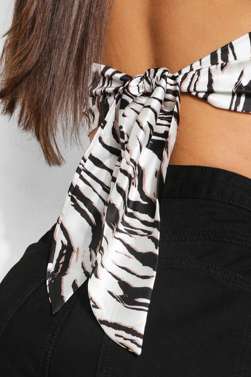 White Marble Print Scarf Top - Buy 2 or More & Get 30% Off